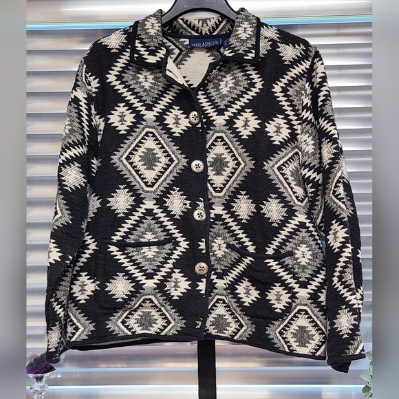 Jane Ashley aztec button front knit jacket - Picture 2 of 7